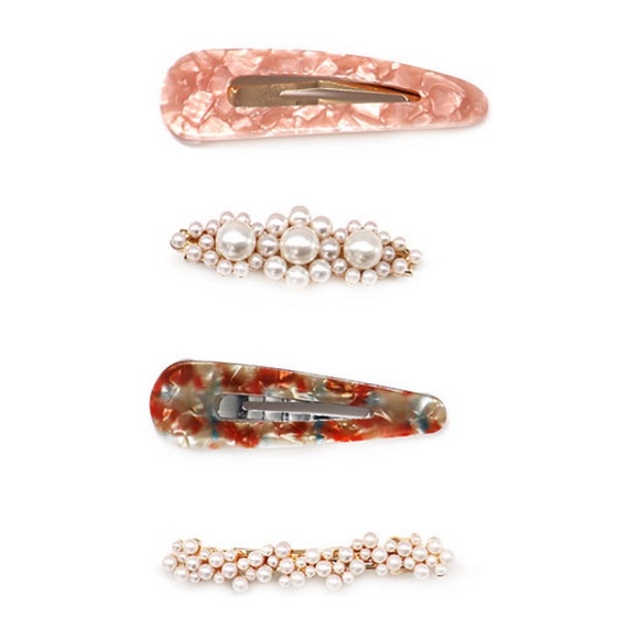 Mixit Resin and Pearl 4-pc. Hair Clips - Picture 1 of 1